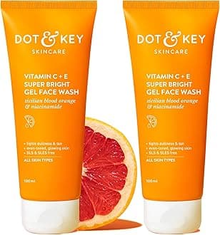 Dot & Key Vitamin C + E Super Bright Gel Face Wash Combo (Pack of 2, 100gm each) For Glowing And Brightening Skin All Skin Types|With Triple Vitamin C, Fades Dark Spots & Pigmentation