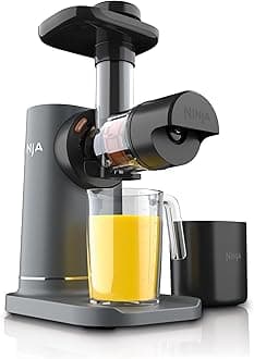 NeverClog Cold Press Juicer | Powerful Electric Slow Masticating Juicer with Pulp Control | XL Capacity | 24 oz. Juice Jug & 36 oz. Pulp Container | Dishwasher Safe | Charcoal | 150W | JC151