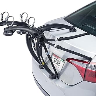 Bones Car Trunk Bicycle Rack Carrier, Mounts 2-3 Bikes, Black - Durable, Rust-Free, Anti-Sway Straps, Fits Most Vehicles, Made in USA, Arc-Based Design, 100% Recyclable Materials