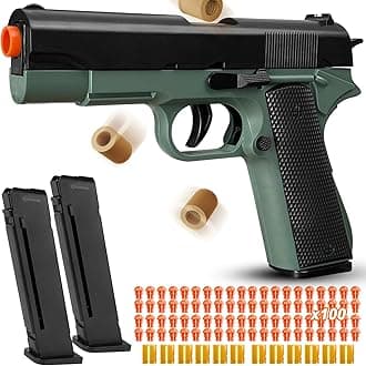 Shell Ejecting Toy Gun, Semi-Automatic Soft Bullet Toy Guns for Boys 8-12, Cool Toy Pistol with 100 Soft Bullets, Educational Model Outdoor Shooting Game