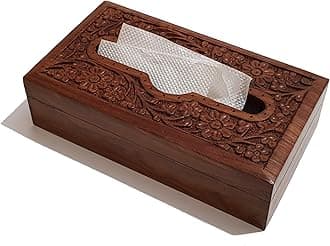 Pure Source India Wooden Handmade Tissue Box Napkin Holder Cover