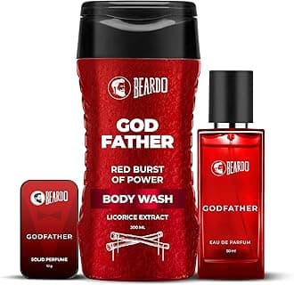 GodFather Body Wash 200ml, Solid Perfume 10g & Perfume 50ml - Set of 3, Grooming Essentials for Men | Powerful and Energising Bodywash for Men | Perfume for Men | Refreshing Cleanse & Long-Lasting Fragrance
