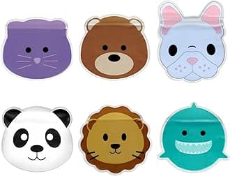 Reusable Snack Bags - Bulldog, Cat, Lion, Panda, Bear & Shark