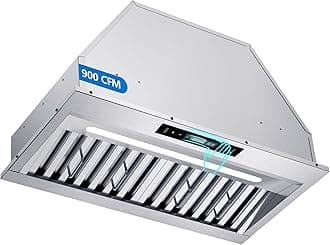 JOEAONZ Range Hood Insert 30 Inch, 900CFM Built-in Vent Hood with Gesture & Touch Control, Stainless Steel Heavy Duty Kitchen Exhaust Hood, Baffle Filters, Long LED Light, Ducted/Ductless Convertible
