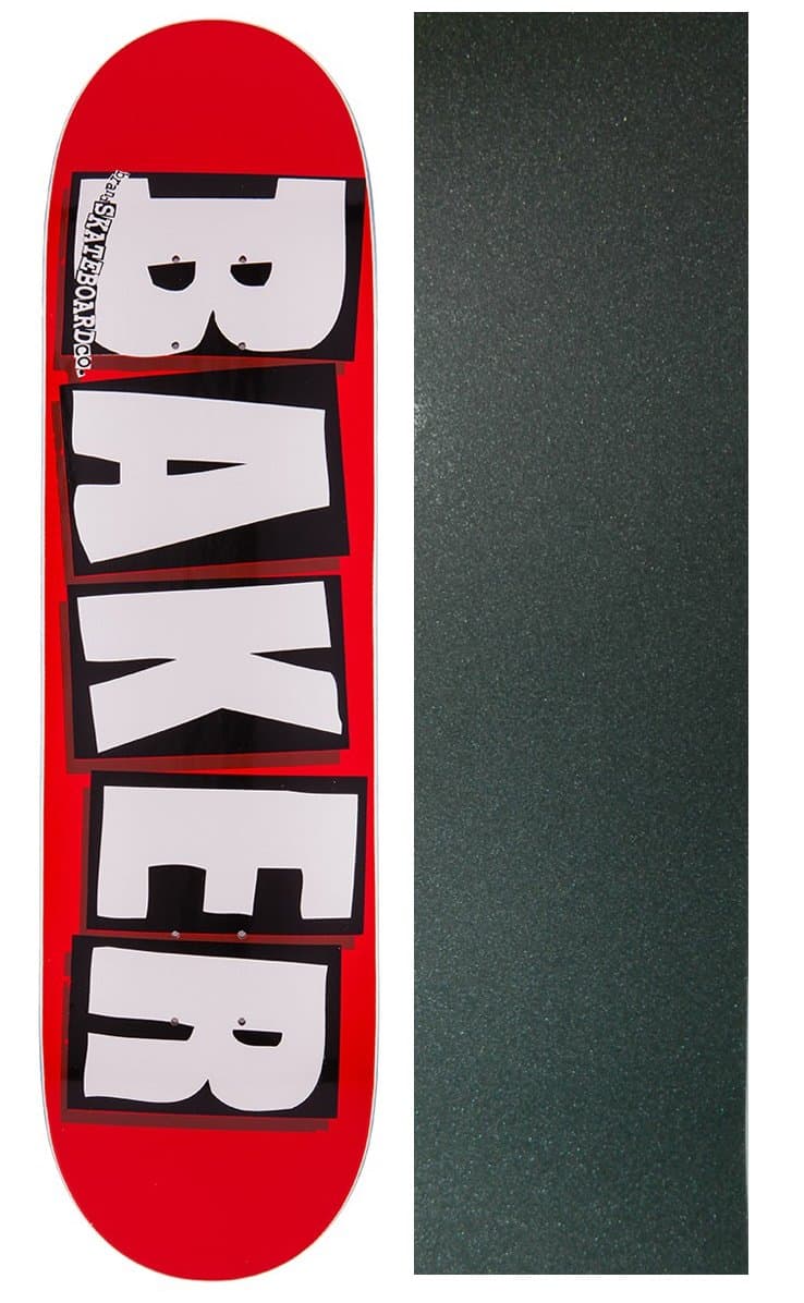 BAKER Skateboard Deck Brand Logo White 8.125" with Griptape