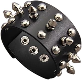 Leather Cuff Bracelet Punk Braided Bracelets Rock Leather Wristbands Faux Mens Leather Bracelet Gothic Viking Bangle Adjustable Wrap Bracelet for Women,Men