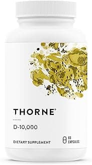 THORNE - Vitamin D-10,000 - Vitamin D3 Supplement - Supports Healthy Bones, Teeth & Muscles, Plus Cardiovascular & Immune Function* - Third-Party Certified - Gluten, Dairy & Soy-Free - 60 Capsules