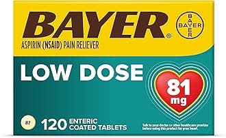 Bayer Aspirin Regimen Low Dose 81mg Enteric Coated Tablets, 120-Count