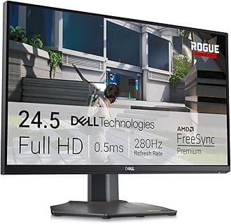 Dell 25” Gaming Monitor - G2524H| Full HD (1080p) 1920 x 1080 at 280 Hz| NVIDIA G-SYNC Compatible, AMD FreeSync Premium, VESA AdaptiveSync| HDMI+DP| 3 Years Warranty