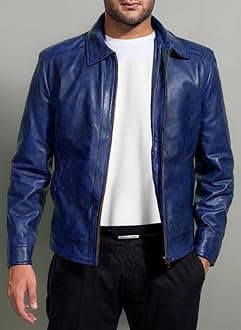 Mens Leather Jacket - Real Lambskin Classic Vintage Style Leather Jackets For Men Brown Leather Jacket for Mens