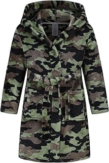 Boys Fleece Robe Hooded Toddler Soft Bathrobe Pajamas Sleepwear for Kids Girls 2-16 Years