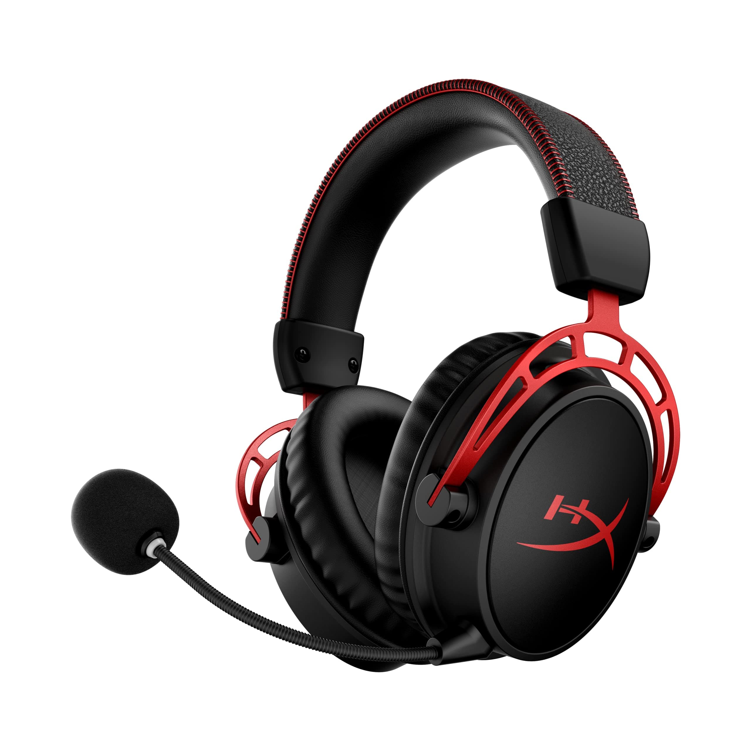 Cloud Alpha Wireless - Gaming Headset for PC, 300-hour battery life, DTS Headphone:X Spatial Audio, Memory foam, Dual Chamber Drivers, Noise-canceling mic, Durable aluminum frame,Red