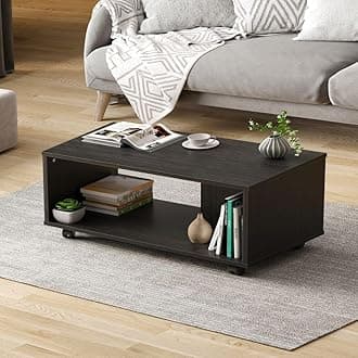 Wakefit Coffee Table | 1 Year Warranty | Center Table, Tea Table, Center Table for Living Room, Coffee Table for Living Room, Engineered Wood (Leonis - Wenge)