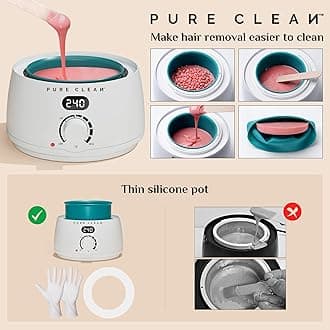 PURECLEAN Waxing Kit for Women Men, Digital Hard Wax Kit for Hair Removal with 44 Wax Items for Home Waxing, Wax Warmer Kit for Full Body Face Eyebrow Bikini Brazilian Waxing