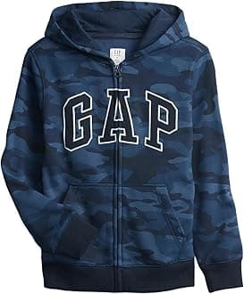 GAP Boys Logo Hoodie Hooded Full Zip Sweatshirt Camouflage XS