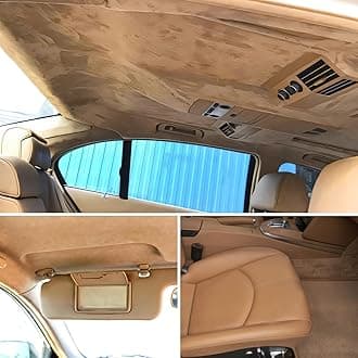 Suede Auto Headliner Fabric 38" L × 60" W with Foam Backing - Tube Packaging -Beige Interior Replacement Material for Car/Truck/SUV/RV Roof - Home Repair/DIY Headliner Material