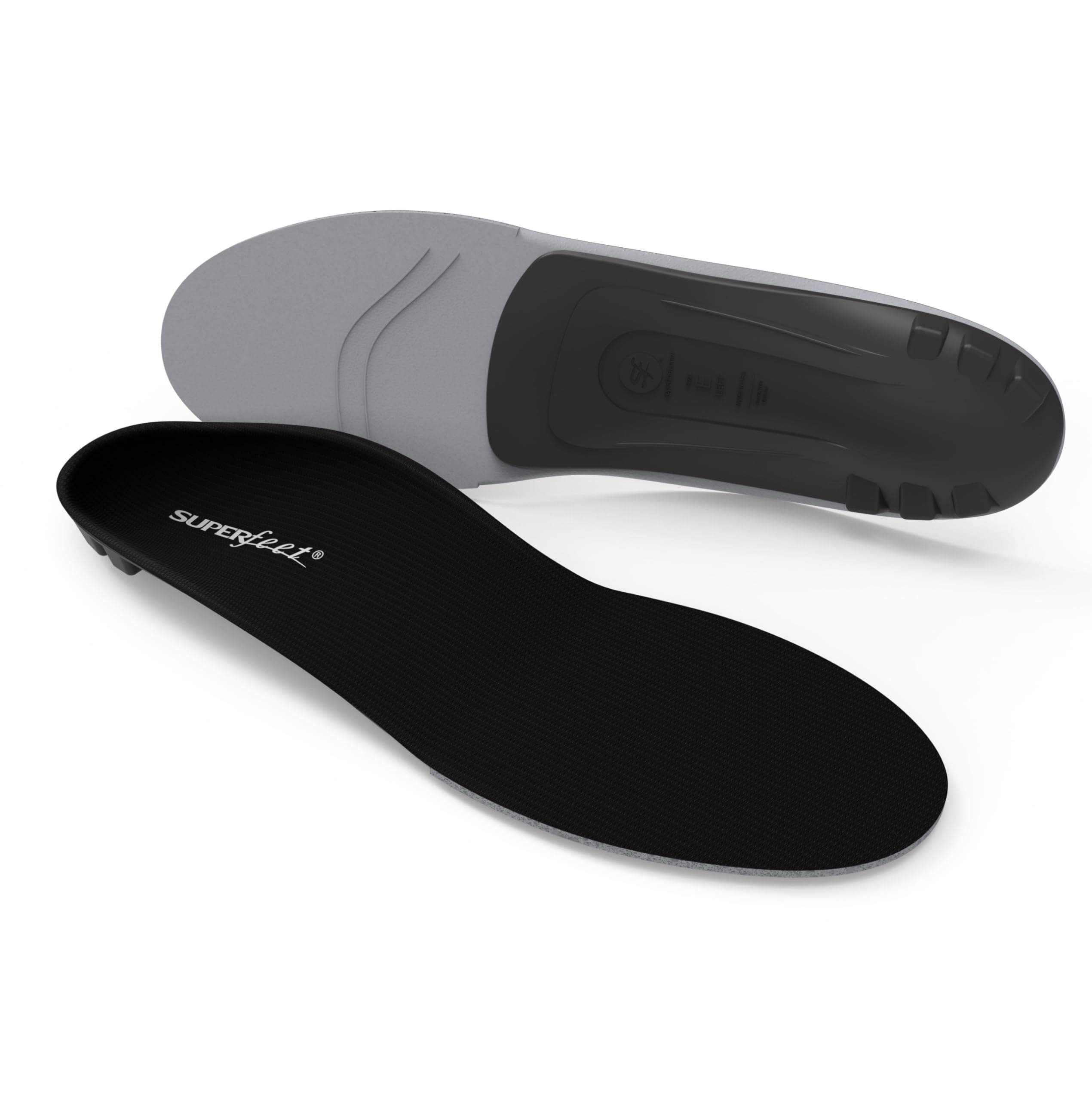 Superfeet All-Purpose Support Low Arch Insoles (Black) for Active Lifestyle with Low Arch Support - 5.5-7 Men / 6.5-8 Women