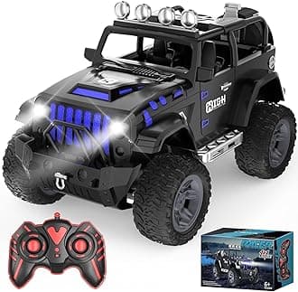 RC Car for Boys & Girls - Upgraded 2.4GHz Remote Control Car, 1:18 Scale SUV with LED Lights, 20 KM/H High Speed, 35-Min Playtime, Offroad Racing Toy for Kids Ages 6-12