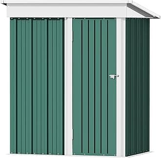 Devoko Outdoor Storage Shed 5 x 3 FT Lockable Metal Garden Shed Steel Anti-Corrosion Storage House with Single Lockable Door for Backyard Outdoor Patio (Green)