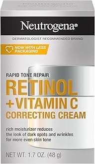 Rapid Tone Repair Retinol + Vitamin C Correcting Cream, Face Moisturizer with Retinol, Hyaluronic Acid & Vitamin C for Dark Spots & Discoloration, 1.7 oz