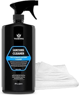 Leather Cleaner for Couch, Car Interior, Bags, Jackets, Saddles. Safe for use in Home or Car, Microfiber Included 18oz