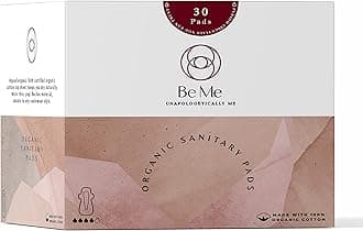Be Me - Sanitary Pads for Women - Double Wing - For Heavy Flow & Overnight Pad - With White Disposal Pouches, Rash Free, Biodegradable, Anti Bacterial Napkin (Extra Large - Pack of 30 Pads)