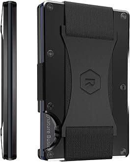 Ridge Wallet for Men - Slim Minimalist Compact Wallet and Card Holder, RFID Protected Front Pocket Wallets for Men with Integrated Cash Strap