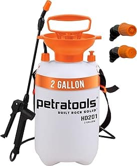 PetraTools 2 Gallon Pump Sprayer - HD201 Lawn and Garden Sprayer, Weed Sprayer and Yard Sprayer, Chemical Sprayer and Plant Sprayer, Hand Pump Sprayer, 2 Gallon Sprayer, Sprayers in Lawn and Garden