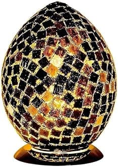 Mosaic Egg Lamp Tile, Glass, Black, Medium