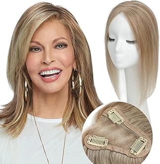 Aimeolyn Hair Toppers for Women Real Human Hair Toppers for Women No Bangs Top Hairs Extensions/Pieces for Thinning Hairs Upgrade Lace Base Premium Remy (P10/16, 14 Inch)