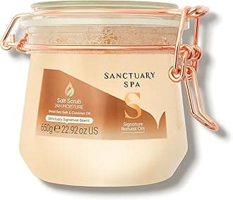 Sanctuary Spa Dead Sea Salt Scrub with Coconut Oil, No Mineral Oil, Cruelty Free and Vegan, 650 g