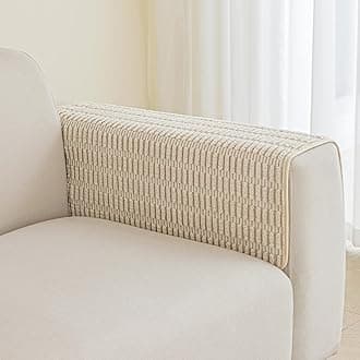 Muamar Couch Arm Covers Chair Arm Covers, Non Slip Sofa Arm Covers, Armrest Covers for Sofa, Furniture Covers Couch Protector 1pc(30x30inch, Cream White)