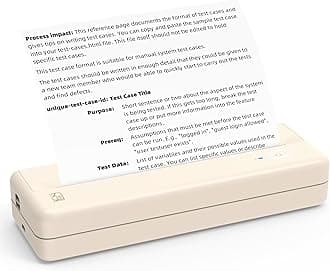 HPRTPortable Printers Wireless for Travel - MT810 Bluetooth Thermal Inkless Compact Printer, Paper Rolls Mobile Printing for Vehicles Office, Compatible with iPhone Android & Laptop