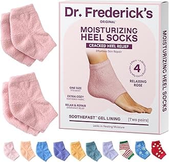 Moisturizing Fuzzy Heel Socks for Dry Cracked Heels Treatment - Infused with Olive Oil, Jojoba Oil and Vitamin E - 2 Pairs - Stocking Stuffers for Adults - Relaxing Rose