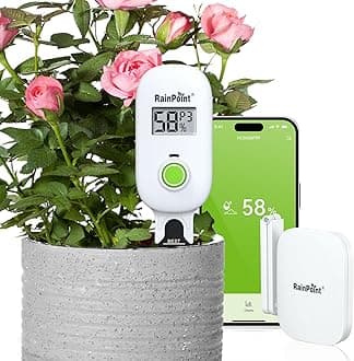 RAINPOINT Smart Digital Wireless Plant Moisture Meter Houseplants Indoor WiFi Hub Kit with Low/High Moisture Alert,Real-time Monitor Hygrometer Sensor Outdoor Gardening Push Notification&Email