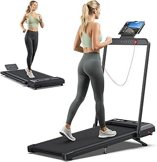WELLFIT Walking Pad with Incline, 3HP 320 lbs Capacity Treadmills for Home, 10% Incline Treadmill with Auto Belt Alignment System, Mute Remote, APP and Console Control for Small Space