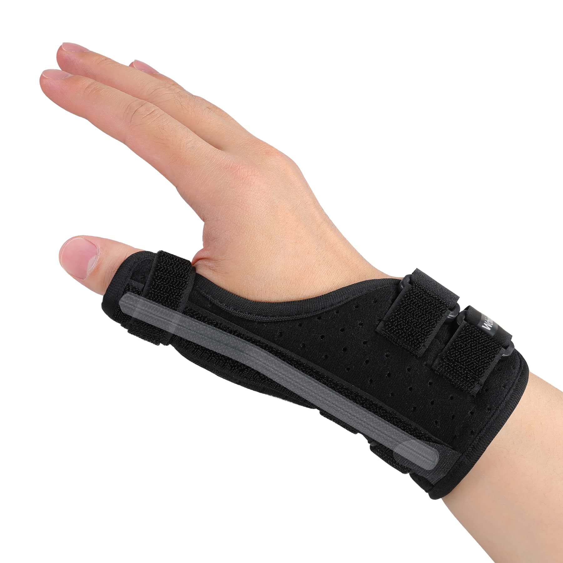 Thumb Support Splint, Thumb Splint for Trigger Thumb with Removable Aluminium Bar and Adjustable Straps for Carpal Tunnel, Trigger Thumb, Arthritis and Sprained Hand Pain Relief, Single