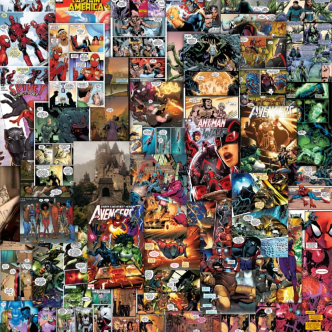 Superhero Wall Collage Kit | 54 Premium 4x6 Posters | Marvel & DC Inspired Aesthetic Room Décor | Superhero Cardstock Wall Art for Bedroom, Dorm & Office | Glue Dots Included