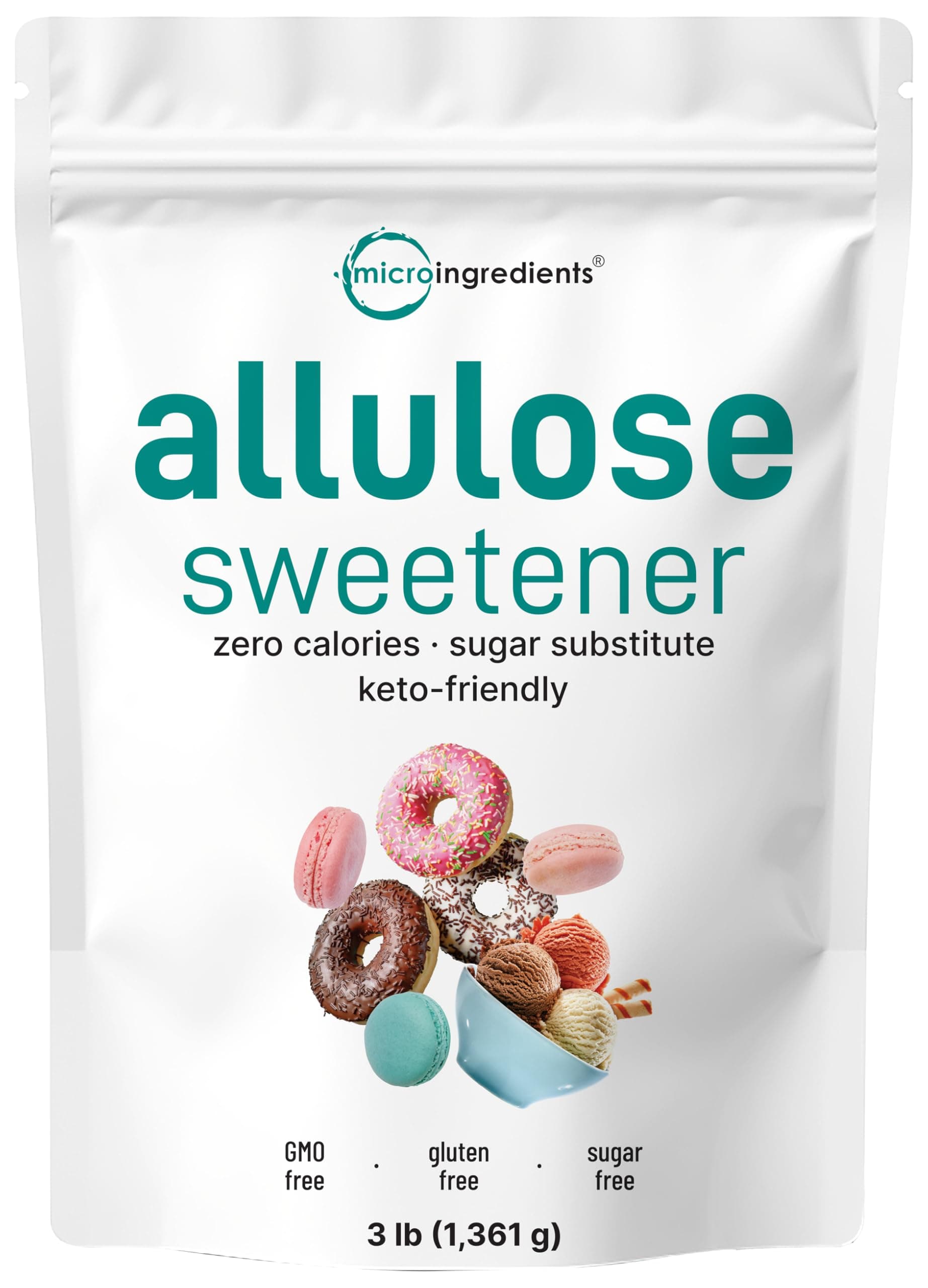 Allulose Sweetener, 3 Pounds (48 Ounces), Zero Calorie, Plant Based Sugar Alternative, No After Taste, Best for Coffee, Drinks, Tea, Cooking and Baking, Keto Diet and Vegan Friendly