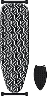 caius Ironing Board, Compact and Space Saver Full Size Ironing Board, Extra Wide Ironing Area with Extra Thick Heavy Duty Padded Cover, Stable Structure, Easy to Fold