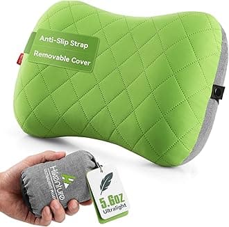 Camping Pillow with Removable Cover - Ultralight Inflatable Pillow for Neck Lumbar Support - Upgrade Backpacking Pillow - Washable Travel Air Pillows for Camping, Hiking, Backpacking
