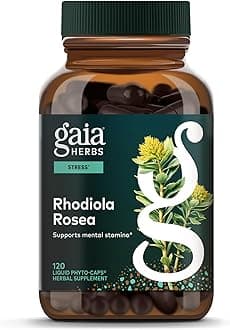 Gaia Herbs Rhodiola Rosea - Stress Support Supplement Traditionally for Supporting Healthy Stamina & Endurance* - with Siberian Rhodiola Root Extract - 120 Vegan Liquid Phyto-Caps (120 Servings)