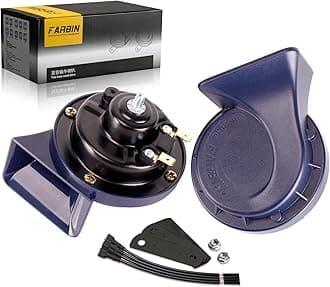 Horn 12V Car Horns Loud Dual-Tone Waterproof Auto Horn Electric Snail Horn Kit Universal for Any 12V Vehicles (Blue horn, 12v)