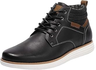 Bruno MarcMen's Black Mid Top Chukka Sneaker Lace up Dress Boot for Business Casual- 12 M US Grand-high
