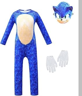 TBNRFrags Boys Sonic The Hedgehog Classic Childs Cosplay Costume Kids Game Fancy Dress Girls Jumpsuit