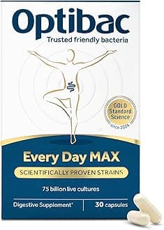 Probiotics Every Day MAX - Premium Vegan Digestive Probiotic Supplement with 75 Billion Bacterial Cultures - Most Researched Lactobacillus Acidophilus - 30 Capsules