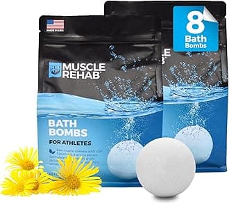 Magnesium Epsom Salt Bath Bombs - Fast-Absorbing Muscle Soak for Post-Workout Recovery - Bath Bombs for Sore Muscles and Pain- Tranquil Foot Soak Bombs - Athletic Recovery Bath - 2 Packs