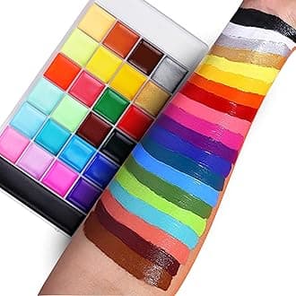Face Body Painting Kit, 26 Colors Rainbow Body Paint for Kids Adults, Safe & Non-Toxic Water Based Split Cake Face Paint Palette, Party Makeup Set for Halloween Christmas Cosplay