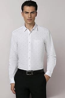 Men's Cotton Slim Fit Ditsy Printed Full Sleeve Shirt