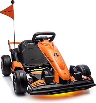 36V Kids Electric Go Kart, Licensed McLaren F1 Drift Kart with Dual 250W Motors, High-Low Speed Button, CVT Speed Mode, Adjustable Seat, Anti-Skid Tires & LED Lights for Ages 6-12